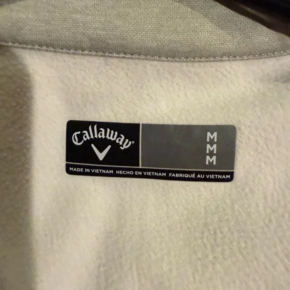 Callaway White and Gray Zip Up Sweater - Picture 4 of 5